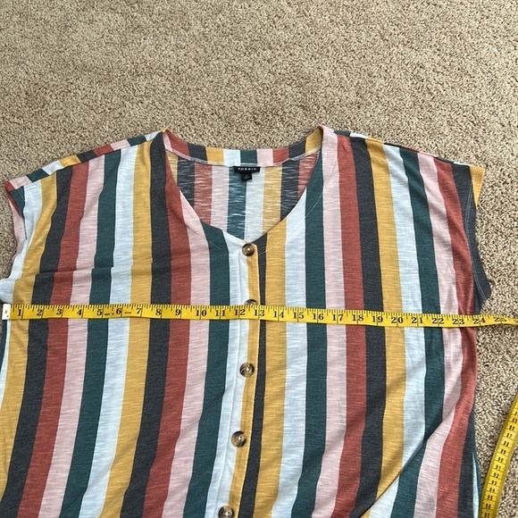 Torrid SZ 2X striped multi front button tie blouse. - Picture 7 of 7